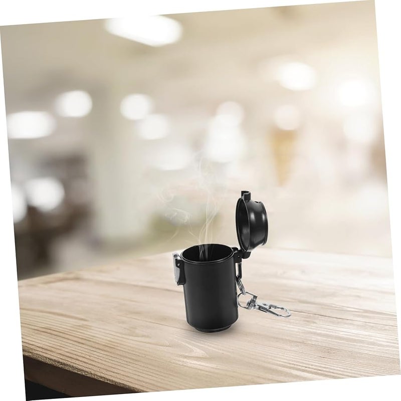 منفضة سجائر محمولة مقاومة للحريق بغطاء محكم، سعة كبيرة مقاومة للرياح للاستخدام في الهواء الطلق والسيارة - Image 4